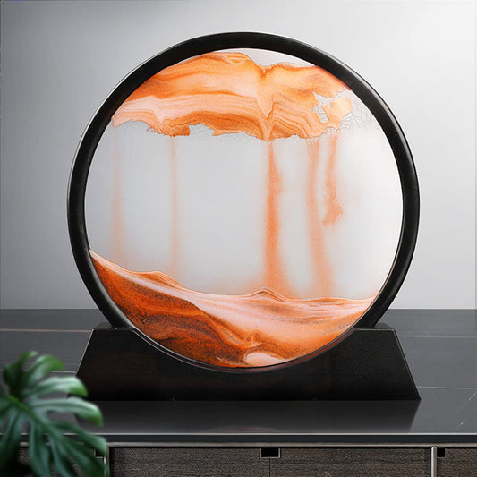 Arthink Moving Sand Art Picture - LiquId Motion Round Glass 3D Deep Sea Landscape