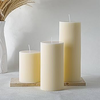 Ribbed Pillar Candles