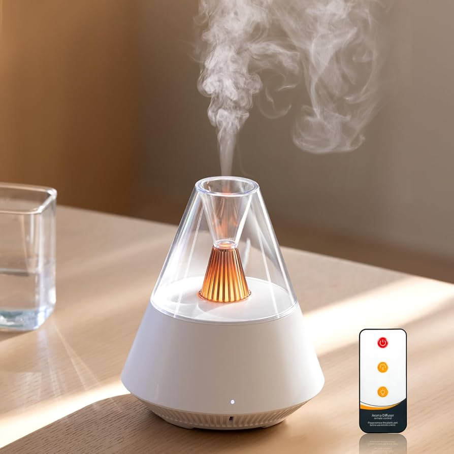 Volcano Oil Diffuser Candle Light With Remote Control