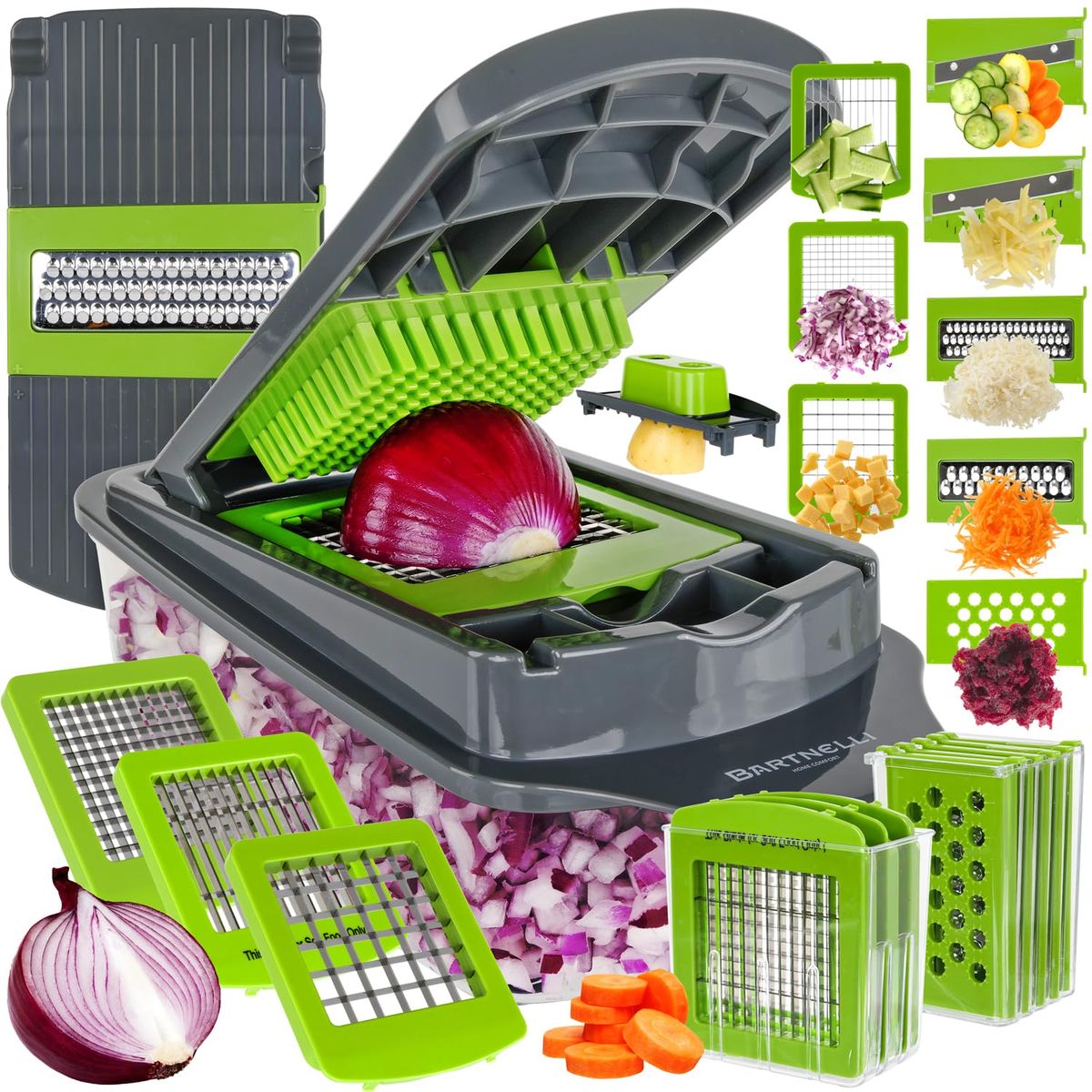 16-in-1 Vegetable Chopper & Slicer – Multifunctional Food Cutter with Stainless
