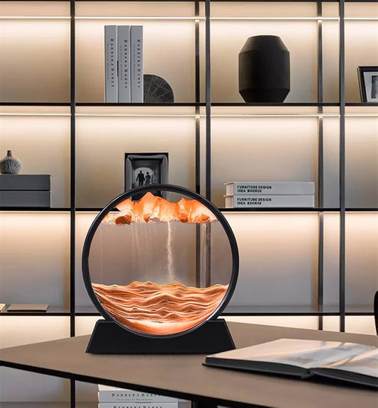 Arthink Moving Sand Art Picture - LiquId Motion Round Glass 3D Deep Sea Landscape