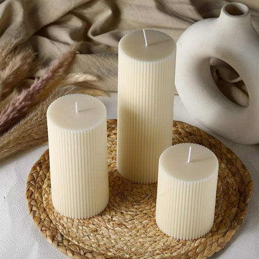 Ribbed Pillar Candles
